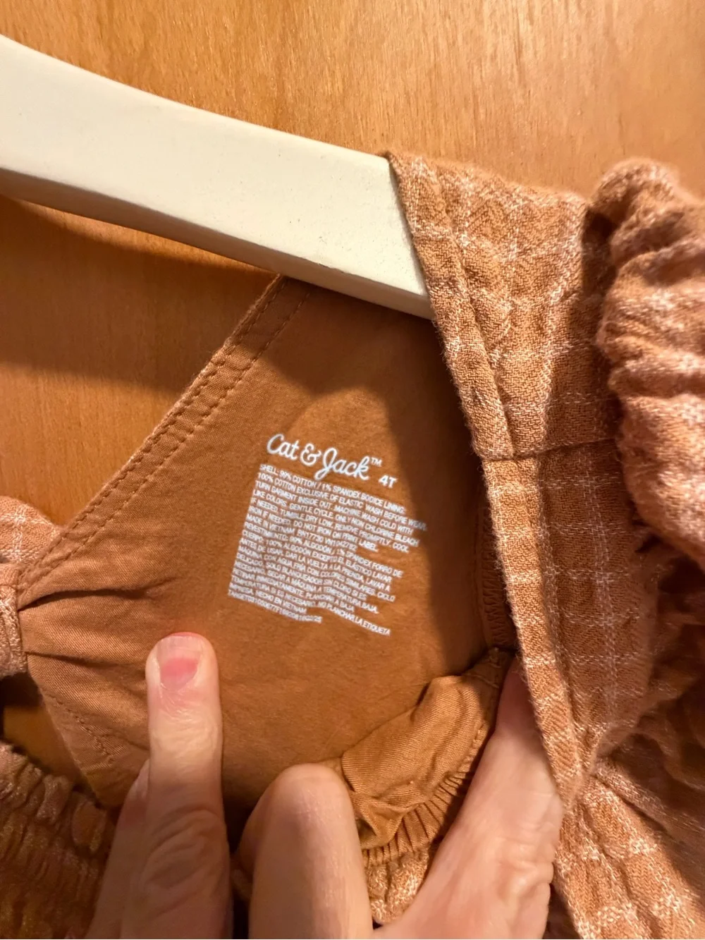 Cat & Jack Peach Puff Smocked Tier Dress